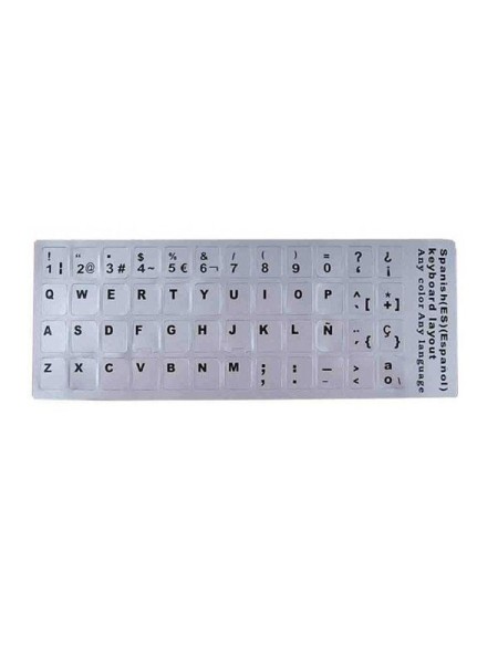 Pegatina en castellano teclados plata