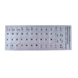 Pegatina en castellano teclados plata