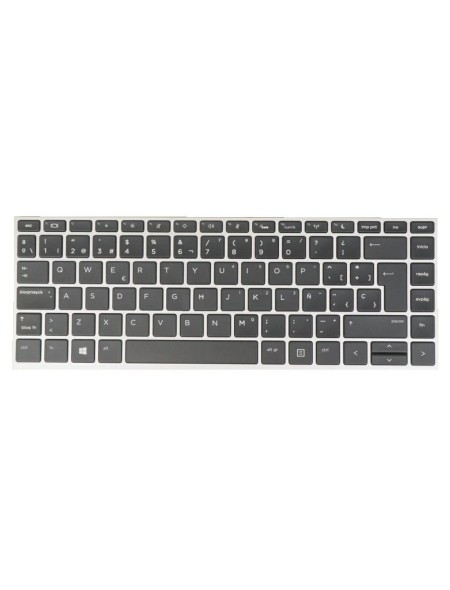 Teclado compatible para portátil HP 640 G4 / 640 G5 Marco Plata / Conector ancho