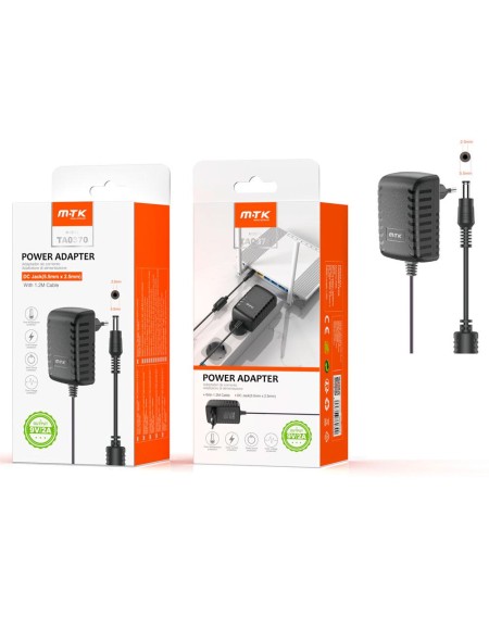 Cargador universal 18w TA0370 para router / LCD / portatil 9v 2a 5.5x2.5mm / 0053702